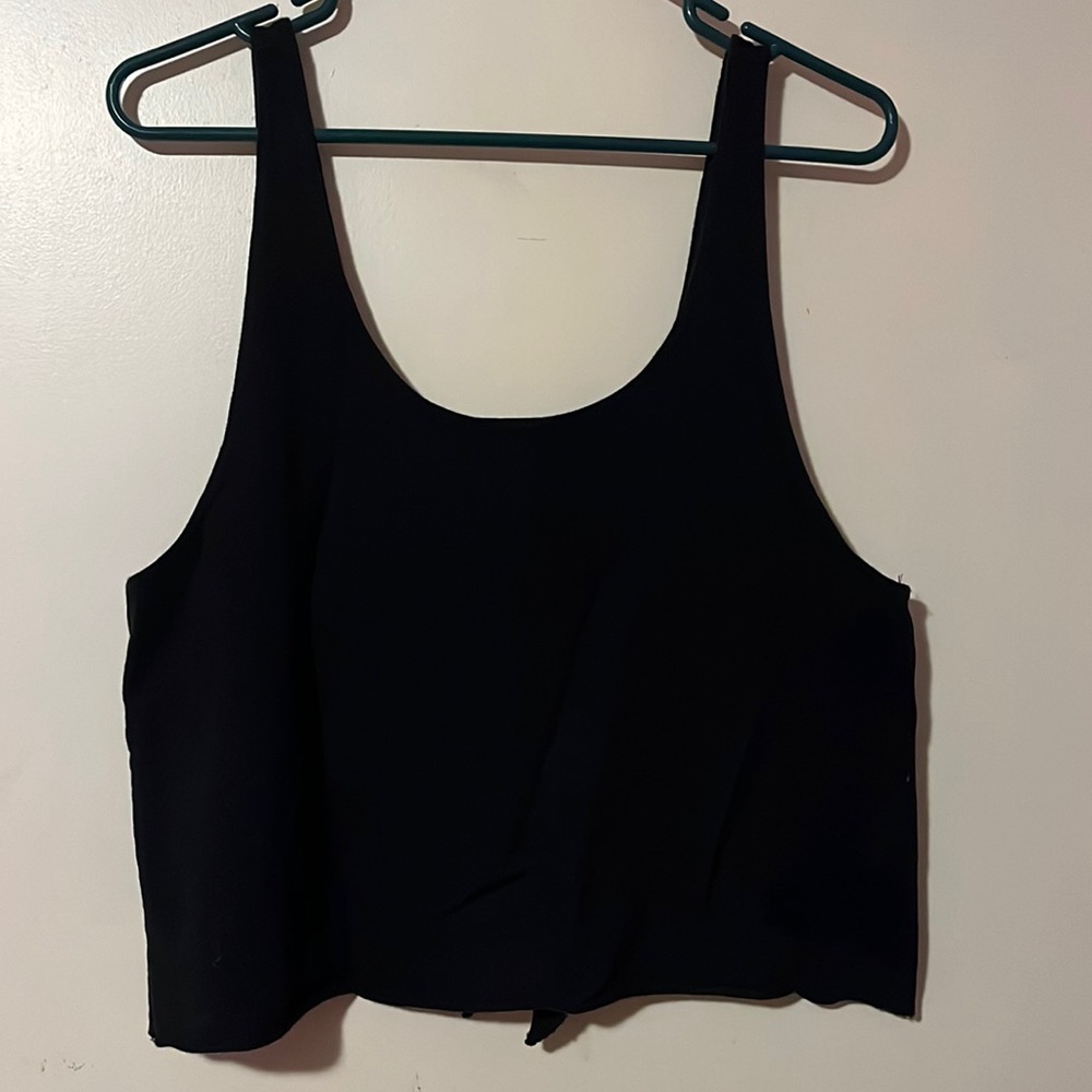 black cropped arie open back tank